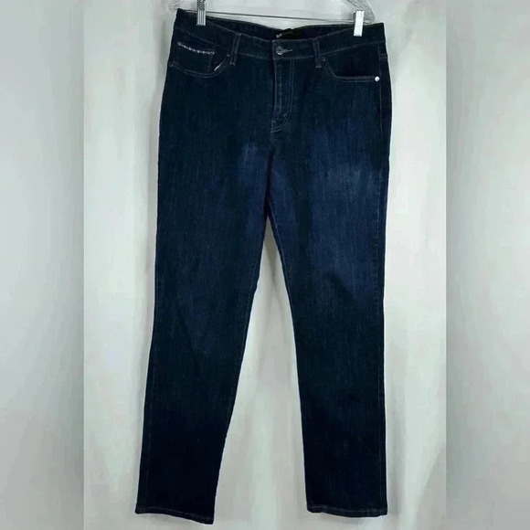 Levi’s Women’s Mid Rise Skinny Dark washed Jeans Embroidered Pockets Size 14L - Picture 1 of 11